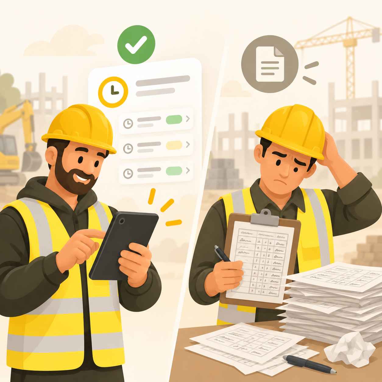 Digital timesheets compared with paper timesheets for construction teams