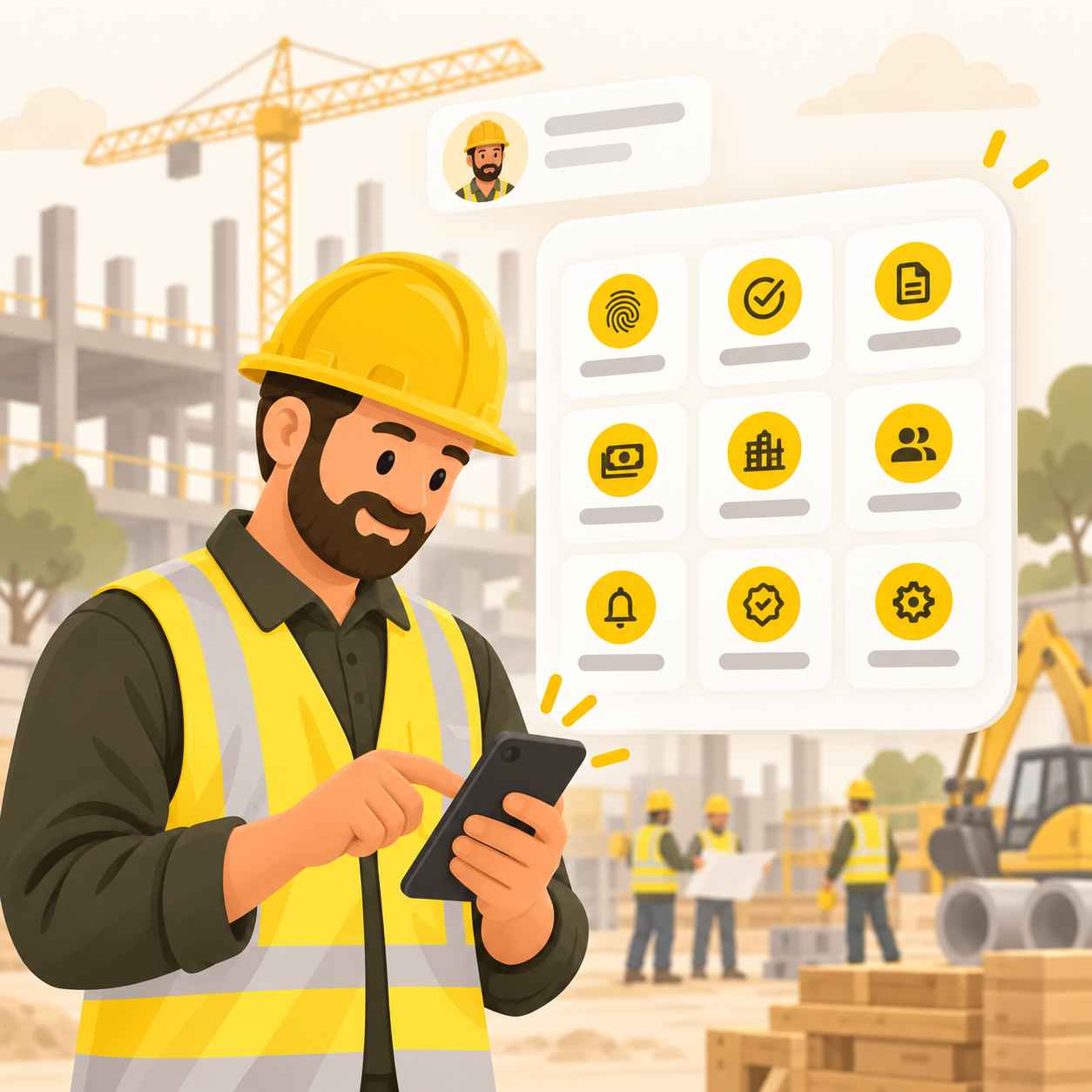 Construction attendance history and workforce statistics dashboard